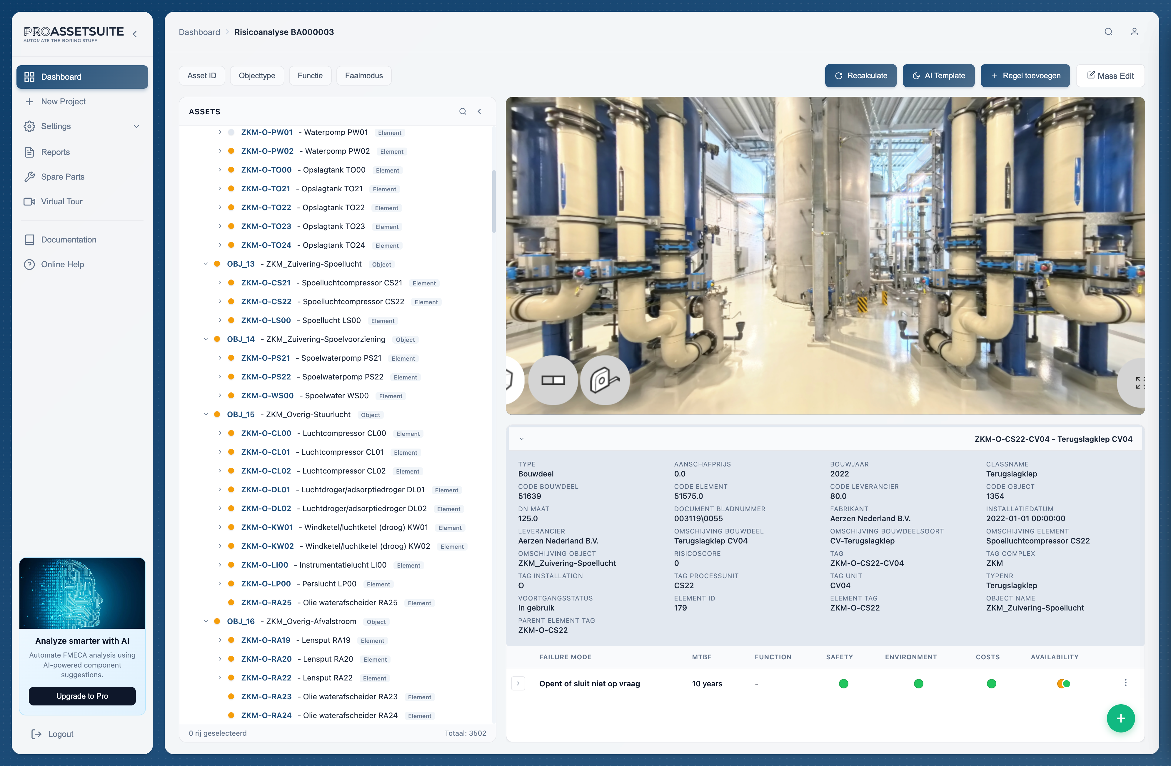 Asset Library with manual, BOM and maintenance tasks